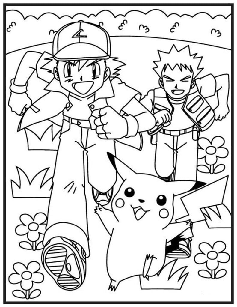 Ash Gary and Pikachu