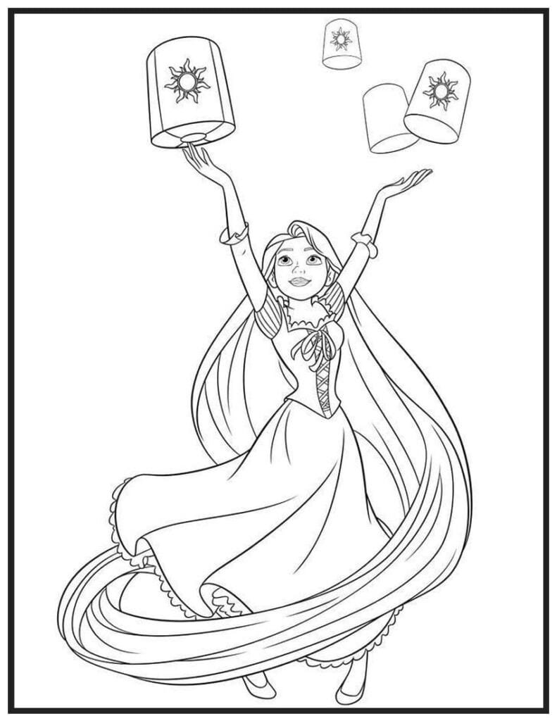 Rapunzel with Flowing Hair