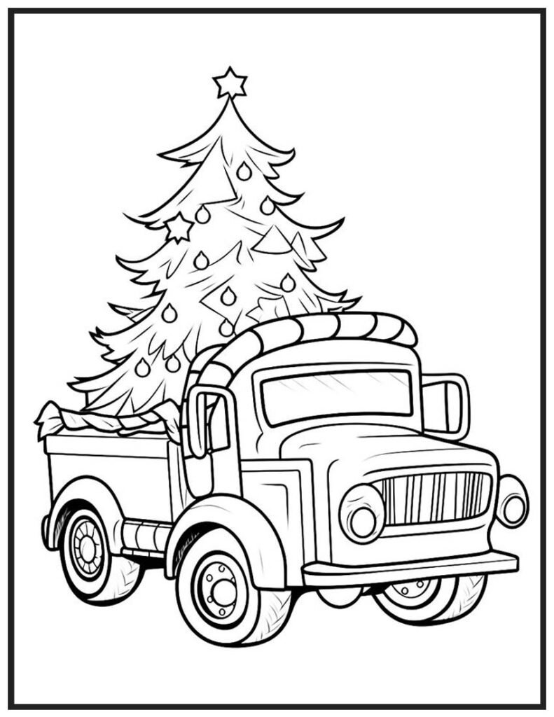 Holiday Truck Coloring Page