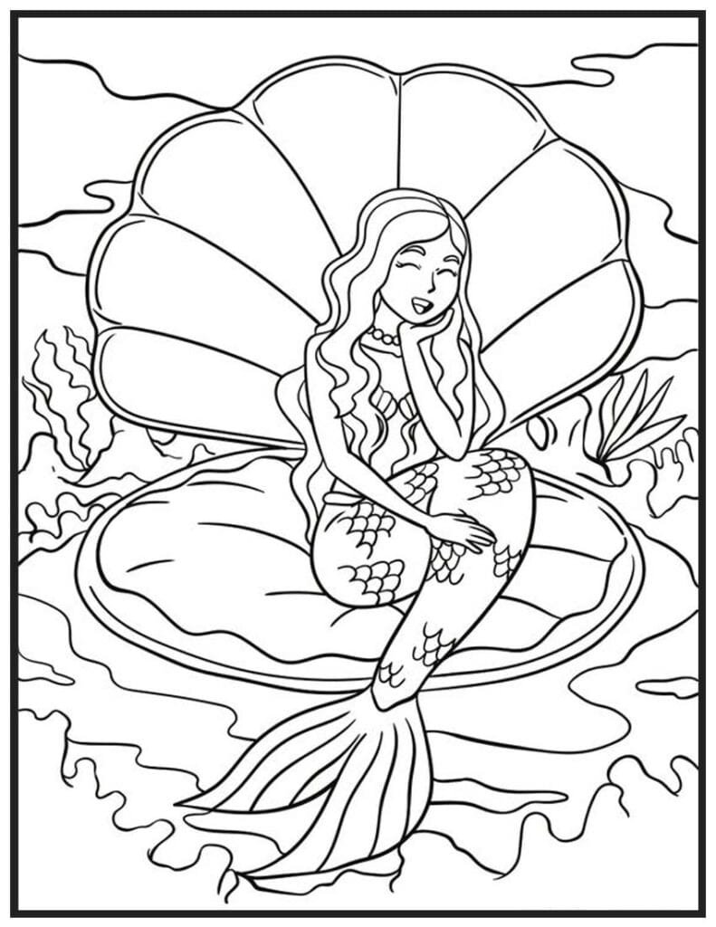 Mermaid Resting in Her Shell