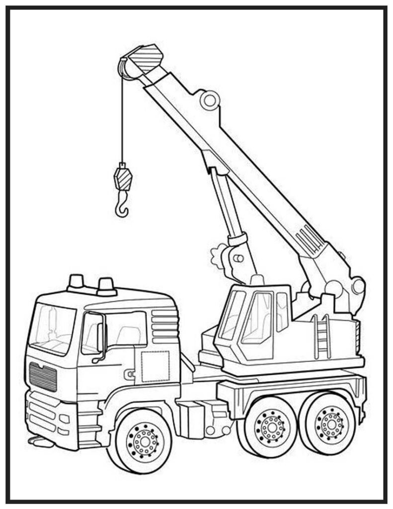 Powerful Crane Coloring Page