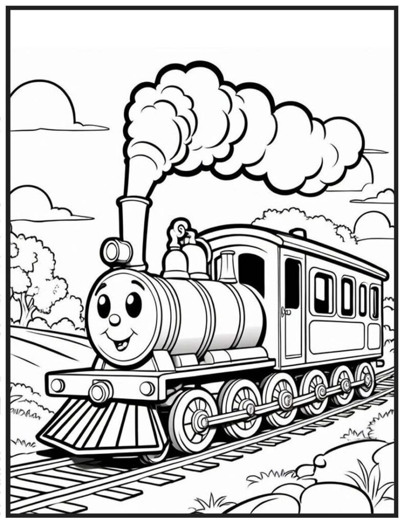 Steam Train Coloring Page